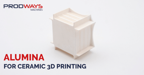 3D printed alumina ceramic component for semiconductor applications, showing complex geometry and smooth surface finish produced with CERAM PRO printer